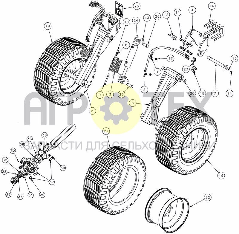 Чертеж DEPTH CONTROL WHEELS