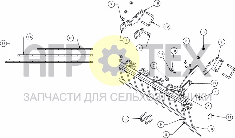 Чертеж REAR FINGER HARROW