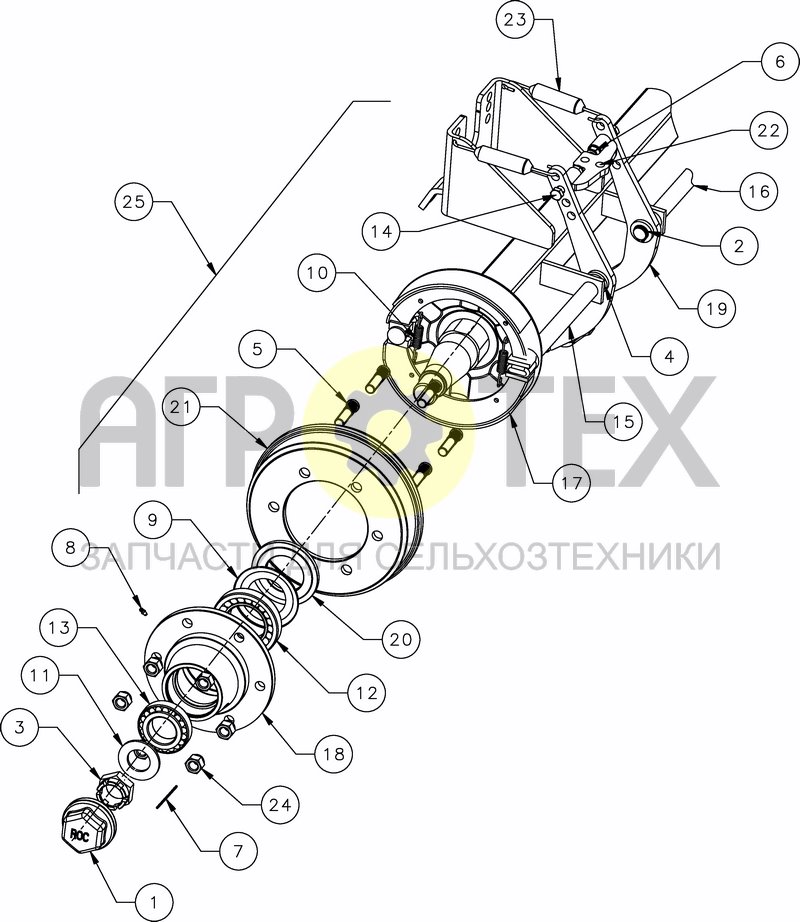 Чертеж BRAKE AXLE 25KM/H