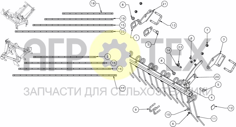 Чертеж REAR FINGER HARROW