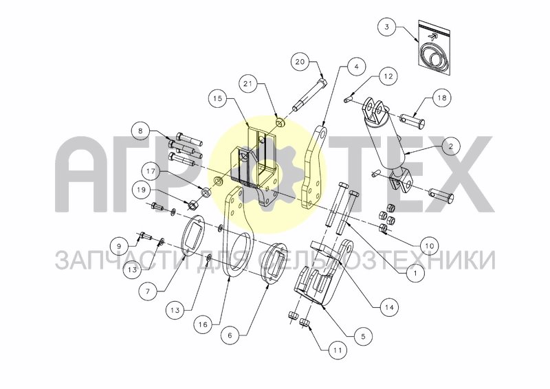 Чертеж EQUIPPED FCD BEARING + HYD. CYL. D70