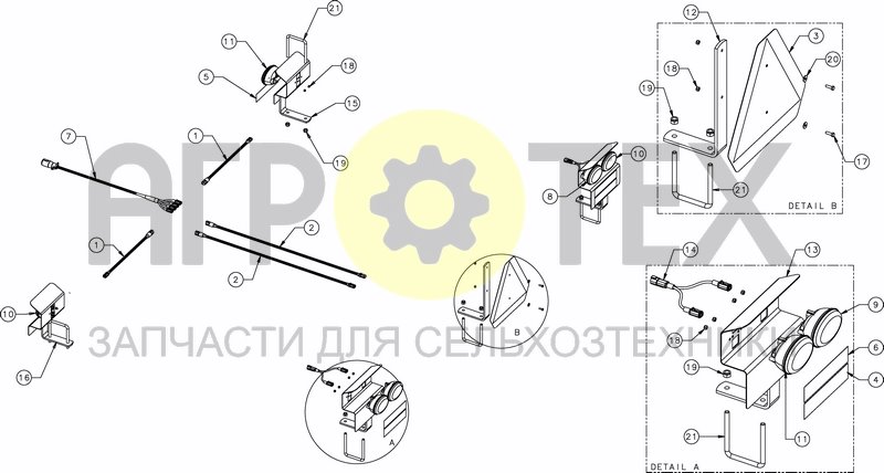 Чертеж LIGHTING KIT FOR RIGID FRAME - ANSI