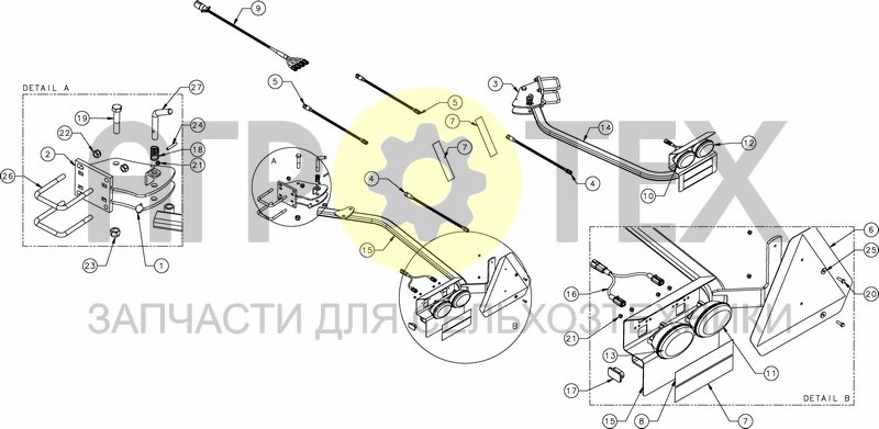 Чертеж LIGHTING KIT FOR FOLDING FRAME - ANSI