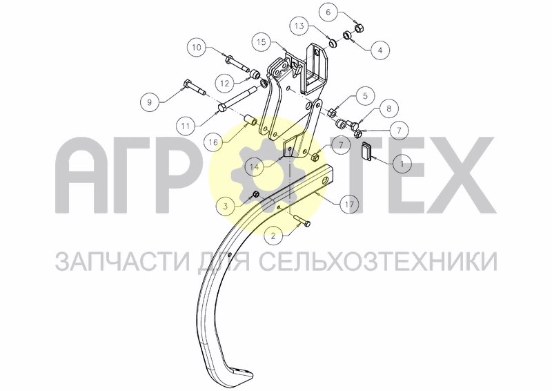 Чертеж SHEAR BOLT TINE