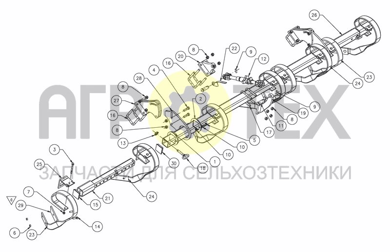 Чертеж LEVELLING TINES SECTION FOR ROLLER ARM