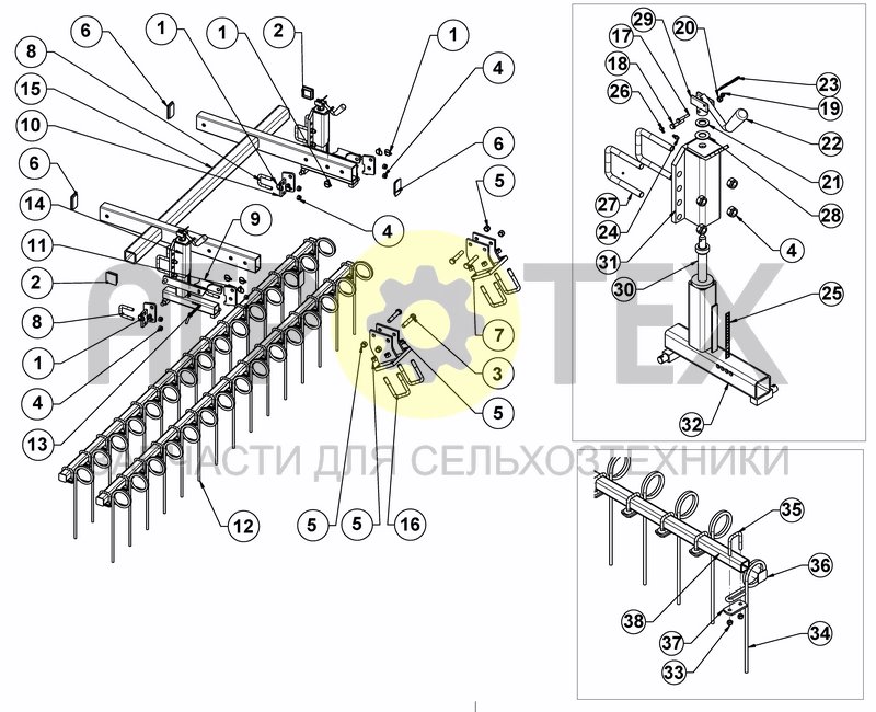 Чертеж FINGER HARROW