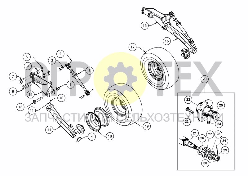 Чертеж DEPTH CONTROL WHEEL FOR (FOLDING FRAME)