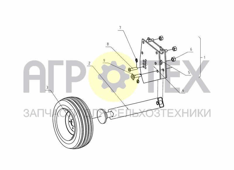 Чертеж DEPTH CONTROL WHEEL