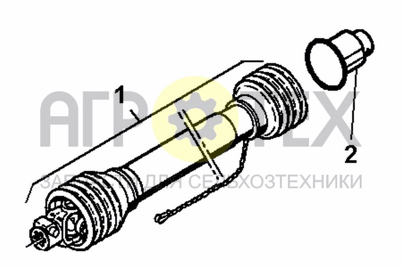 Чертеж PTO SHAFT FOR POWER HARROW RAU OR KVERNELAND