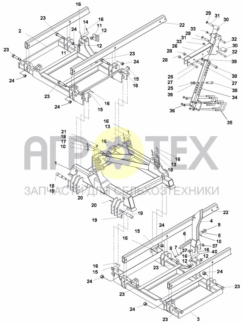 Чертеж HYDRAULIC FOLDING FRAME 4M - 5M