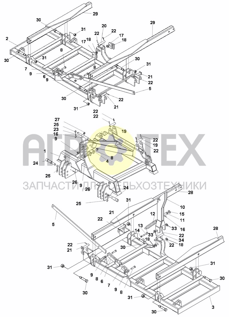 Чертеж HYDRAULIC FOLDING FRAME 6M