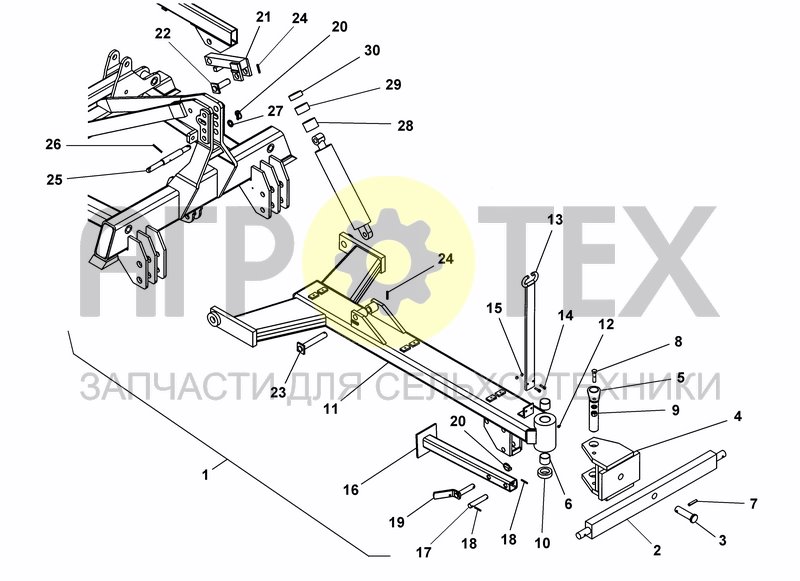 Чертеж SEMI-MOUNTED KIT (HITCH BOOM)