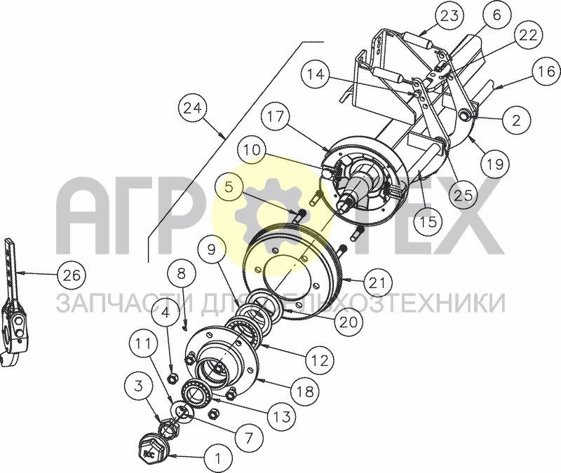 Чертеж BRAKE AXLE 25KM/H