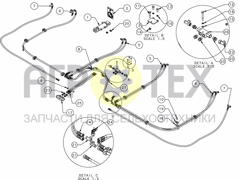 Чертеж FOLDABLE FRAME HYDRAULIC DEPTH SETTING