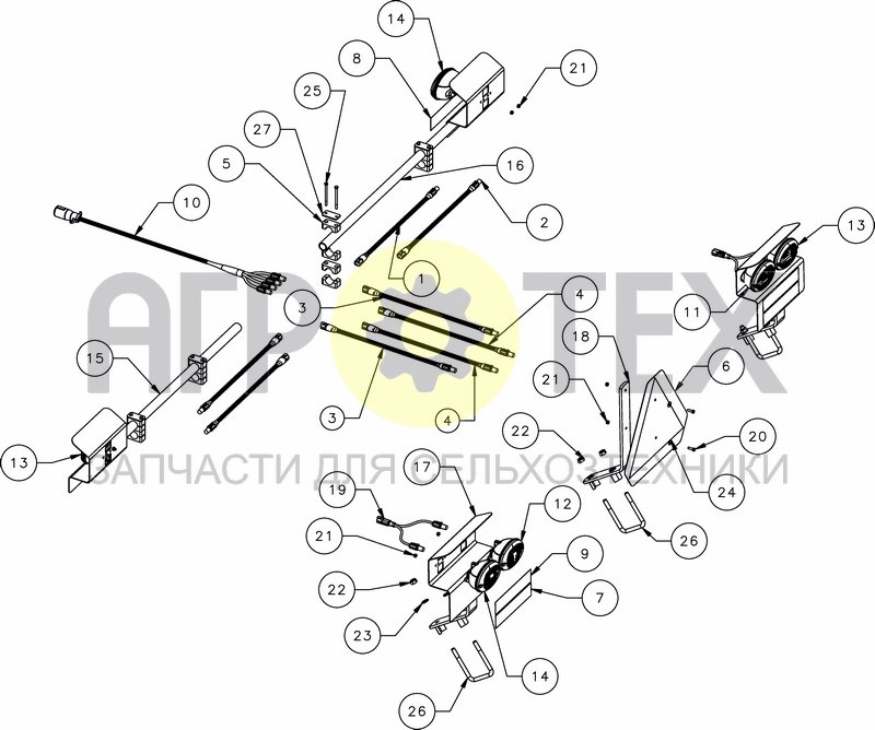 Чертеж LIGHTING KIT FOR RIGID FRAME - ANSI