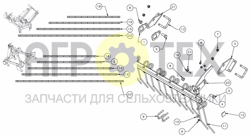 Чертеж REAR FINGER HARROW