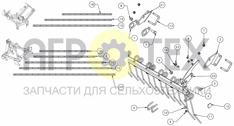 Чертеж REAR FINGER HARROW