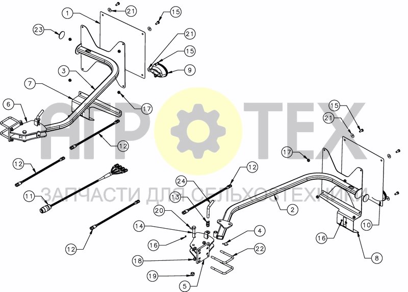 Чертеж LIGHTING KIT FOR FOLDING FRAME - EC