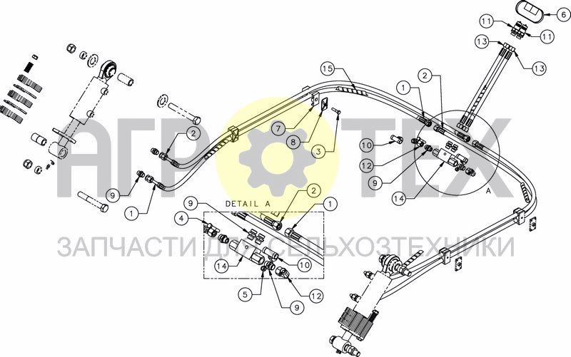 Чертеж HYD. EQUIP. FOR DEPTH CONTROL - RIGID MACHINES