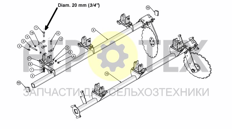 Чертеж FIXING DISC GANG (SCREW DIAM. 20 MM)