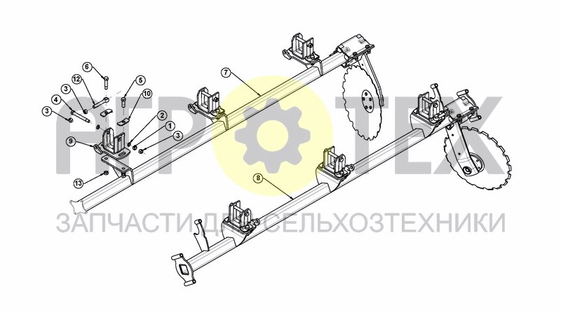 Чертеж RIGID DISC GANG (SCREW DIAM. 24 MM)