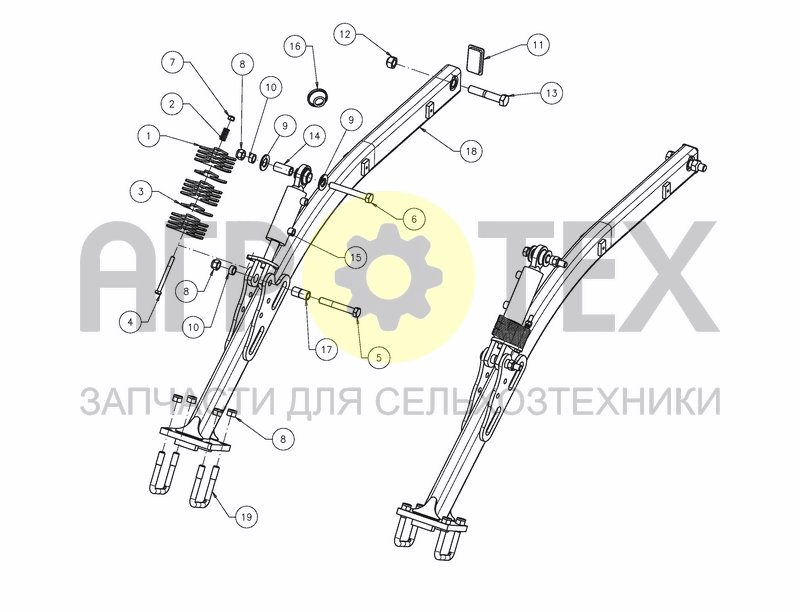 Чертеж ARM ROLLER HYDRAULIC SETTING