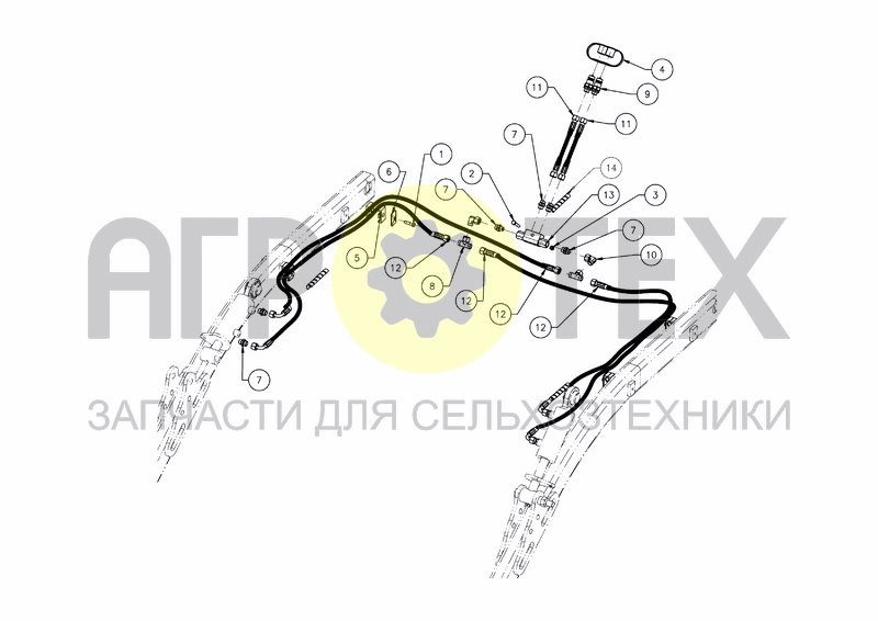 Чертеж HYDRAULIC FOR ARM ROLLER