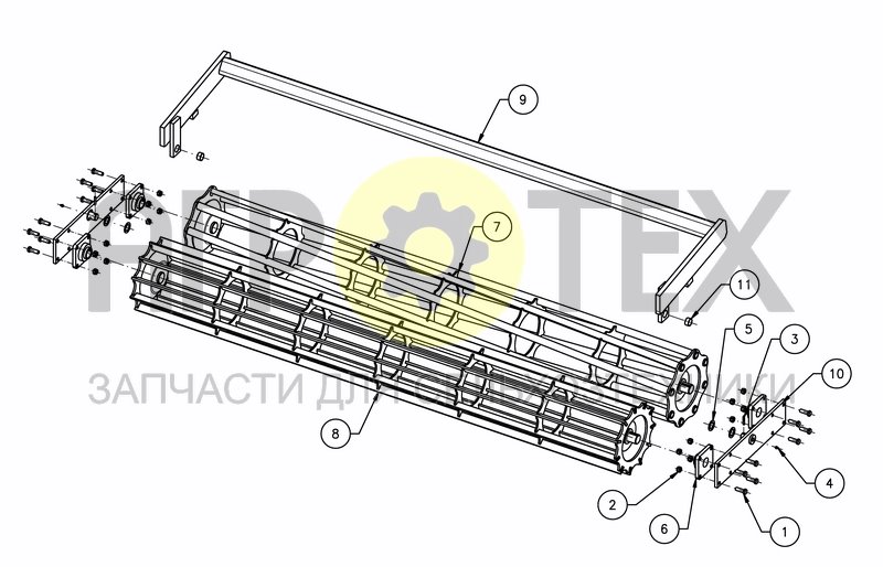 Чертеж DOUBLE ROLLER TUBE/BAR