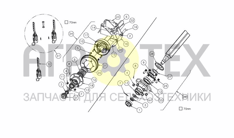 Чертеж BRAKE AND NO BRAKE AXLES