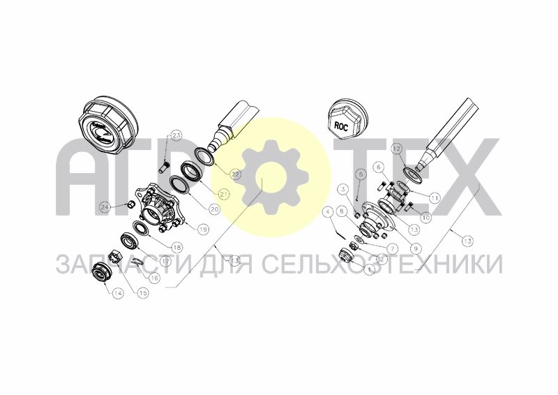 Чертеж NO BRAKE AXLES