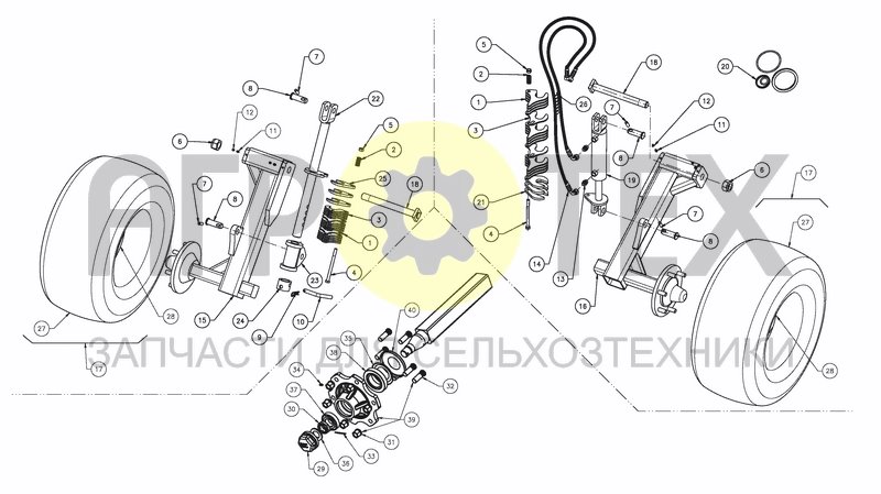 Чертеж FRONT WHEELS WITH HYDRAULIC SETTING