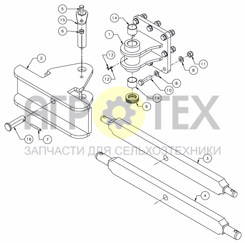 Чертеж CROSS SHAFT CAT 3&4