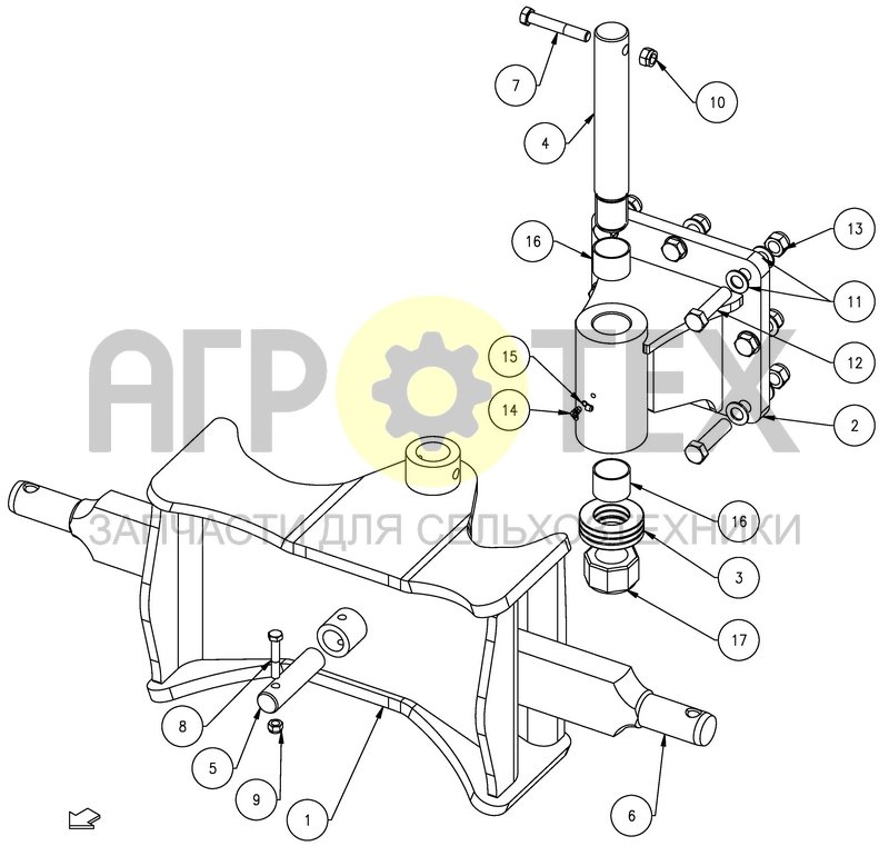 Чертеж CROSS SHAFT CAT 4N