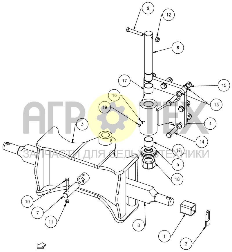 Чертеж CROSS SHAFT CAT 4N EU