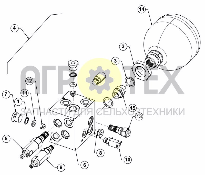 Чертеж HYDRAULIC FOLDING BLOCK