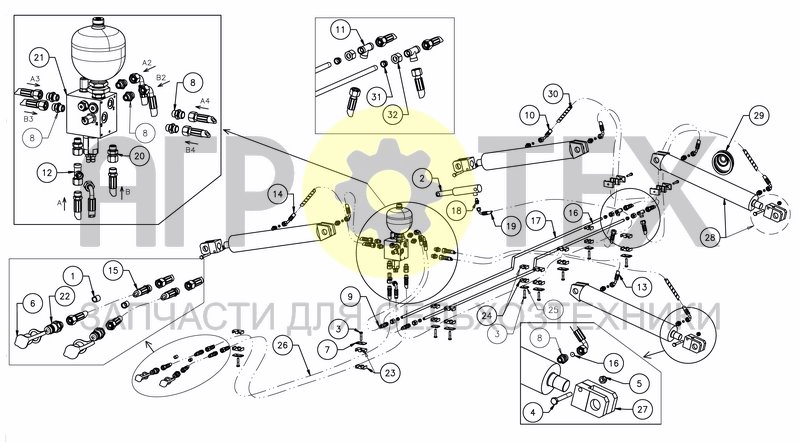 Чертеж HYDRAULIC FOLDING - MECHANICAL LOCKING