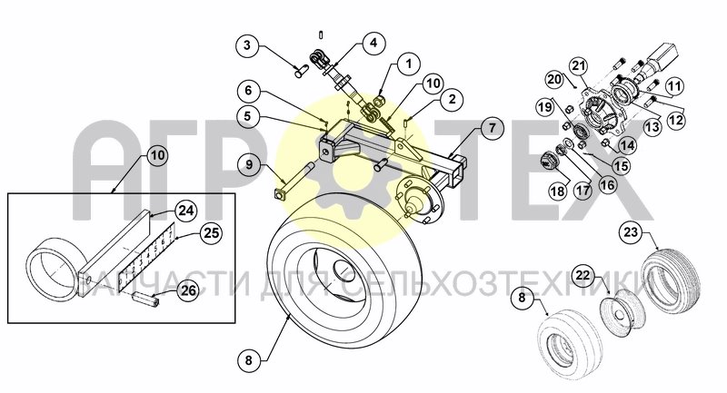 Чертеж DEPTH CONTROL WHEEL