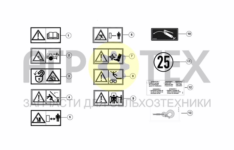 Чертеж EC SAFETY DECALS