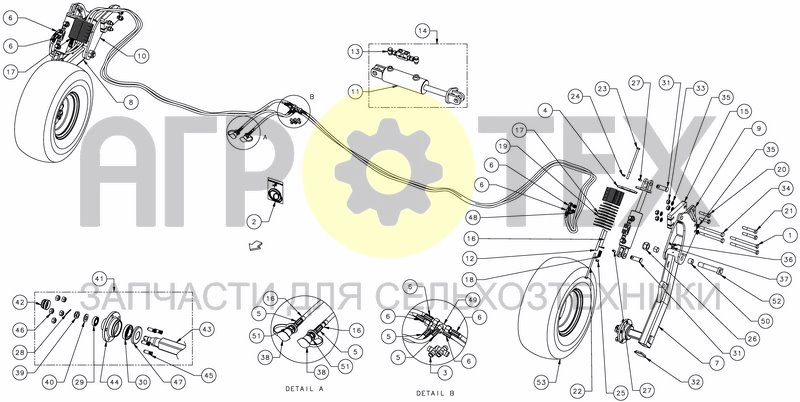 Чертеж DEPTH CONTROL WHEELS FOR FOLD