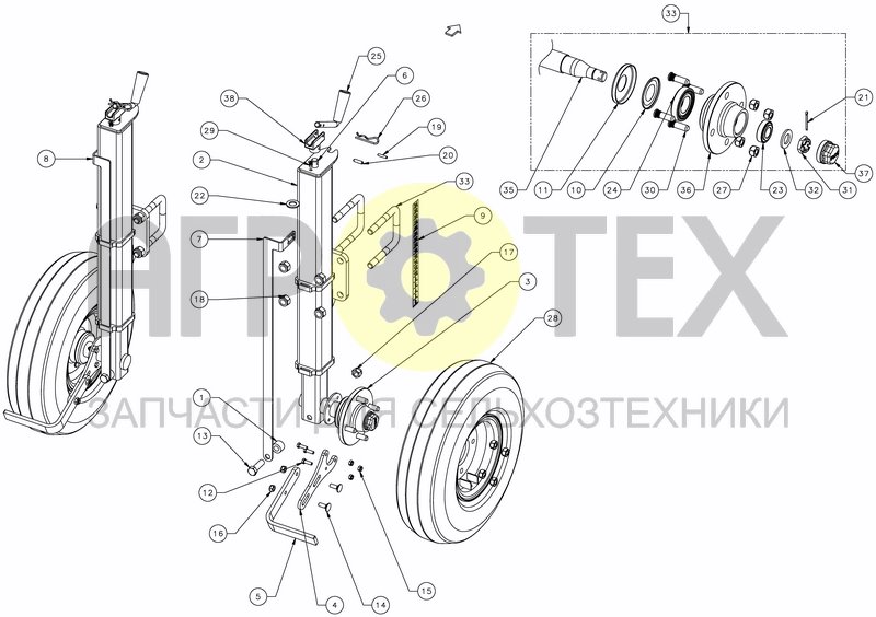 DEPTH CONTROL WHEELS FOR RIGID (№19 на схеме)