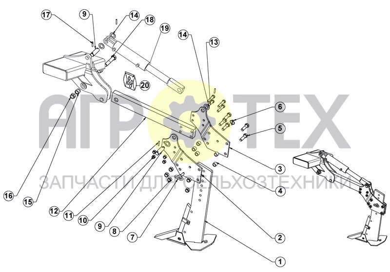 Чертеж SUBSOLING TINE COMPLETE ASSEMBLY