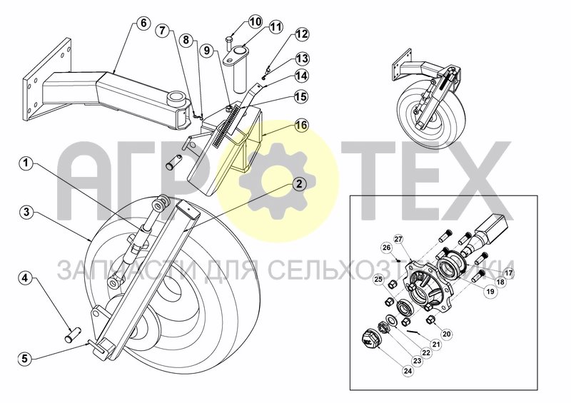 Чертеж DEPTH CONTROL WHEEL