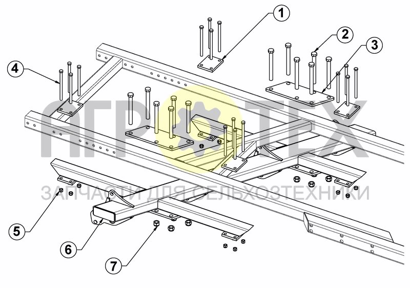 Чертеж SUBSOILING BEAM WELDED CTS 4,50M