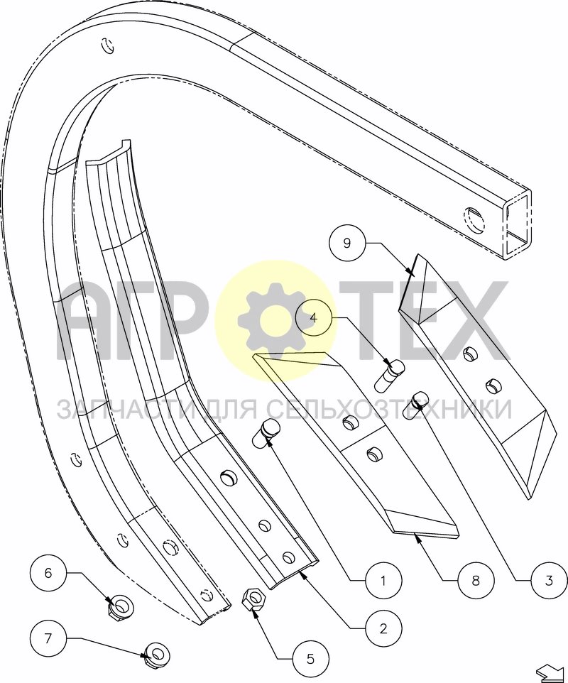 Чертеж TRIFLEX 700 - PLOUGH OPTIONS