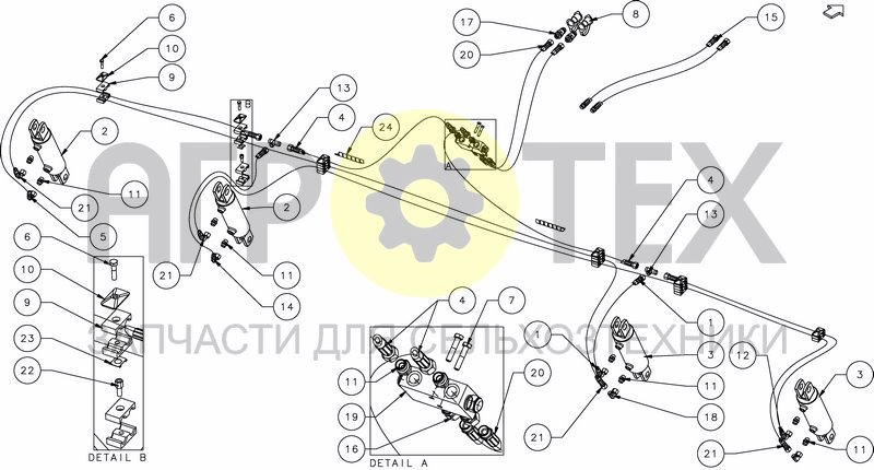 Чертеж FCD/FMD HYDRAULIC KIT FOR 6M MACHINES