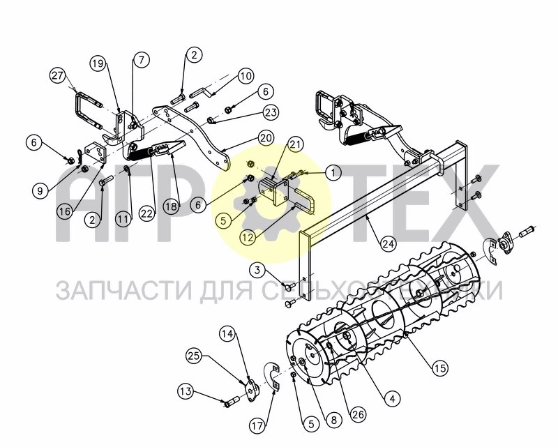 Чертеж SINGLE CRUMBLE ROLLER