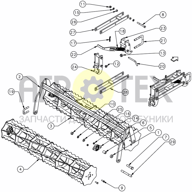 Чертеж DOUBLE CRUMBLE ROLLER