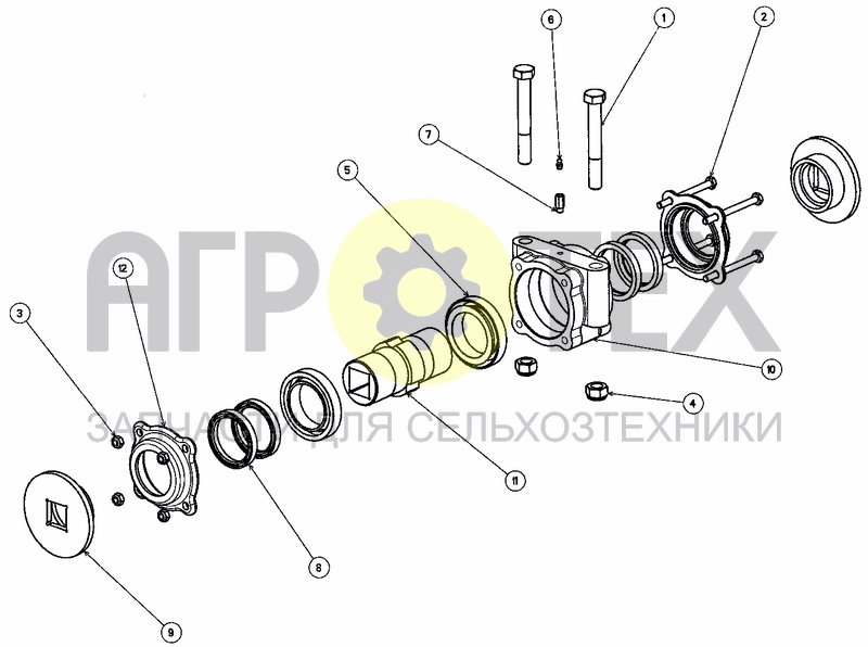 Чертеж BEARING FOR DOUBLE WAVES DISCS ROLLER