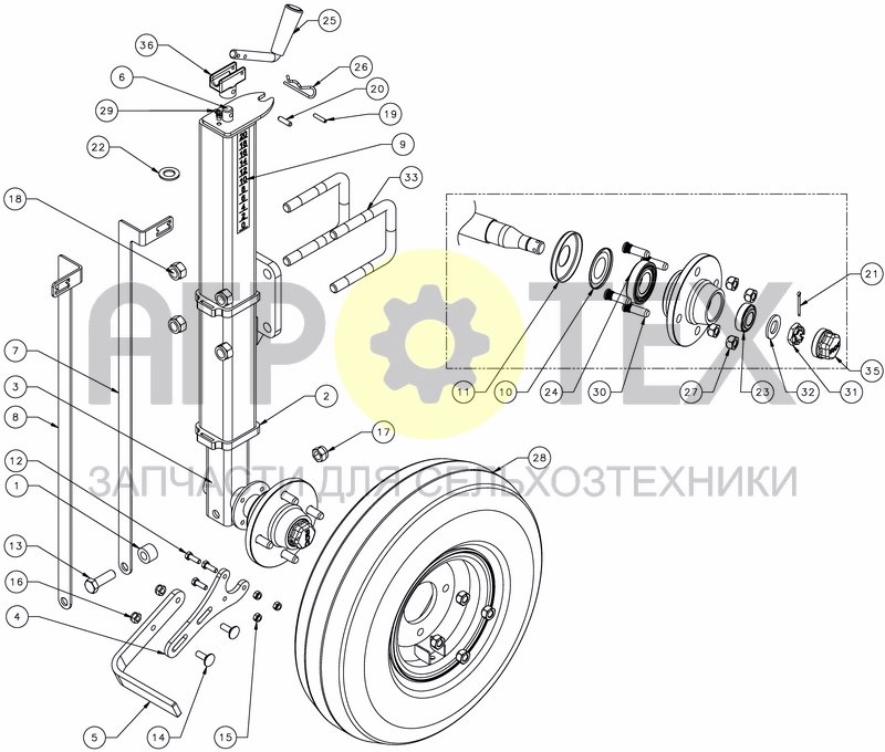 Чертеж DEPTH CONTROL WHEELS