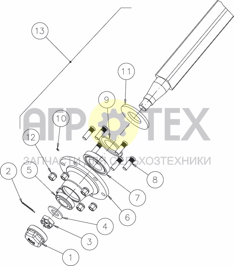 Чертеж NO BRAKE AXLES